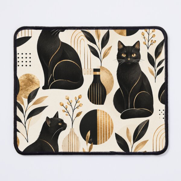 Item preview, Abstract Scandinavian Cat Silhouettes Floral Cat Design designed and sold by Aramdesing.