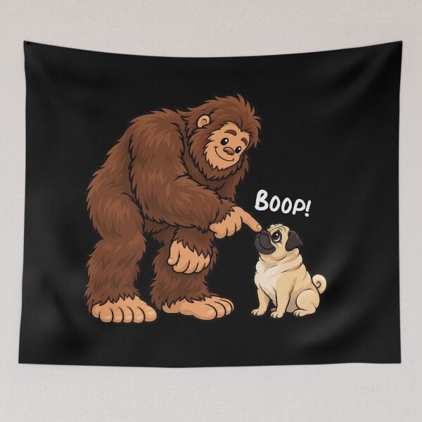 Item preview, Bigfoot and Pug Boop Fun Design Sasquatch designed and sold by rafaeltto.