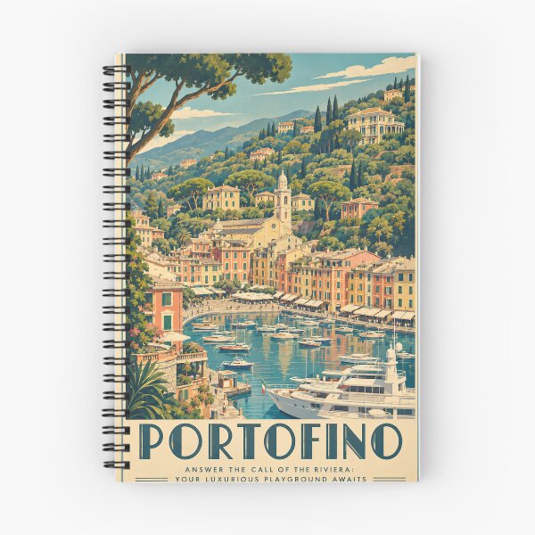 Item preview, Portofino photograph I took reimagined into a vintage style retro artwork designed and sold by Andiamo-Amigos.