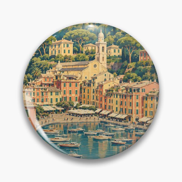 Item preview, Portofino photograph I took reimagined into a vintage style retro artwork designed and sold by Andiamo-Amigos.