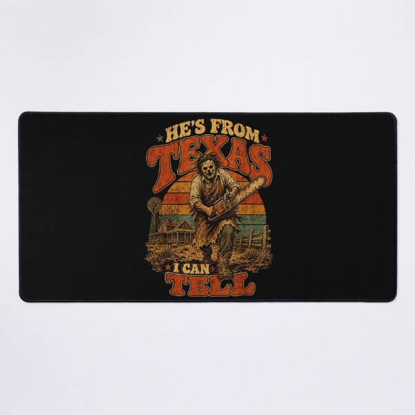 Item preview, Retro Hes from Texas I Can Tell Chainsaw Horror Halloween designed and sold by leevekaArt.
