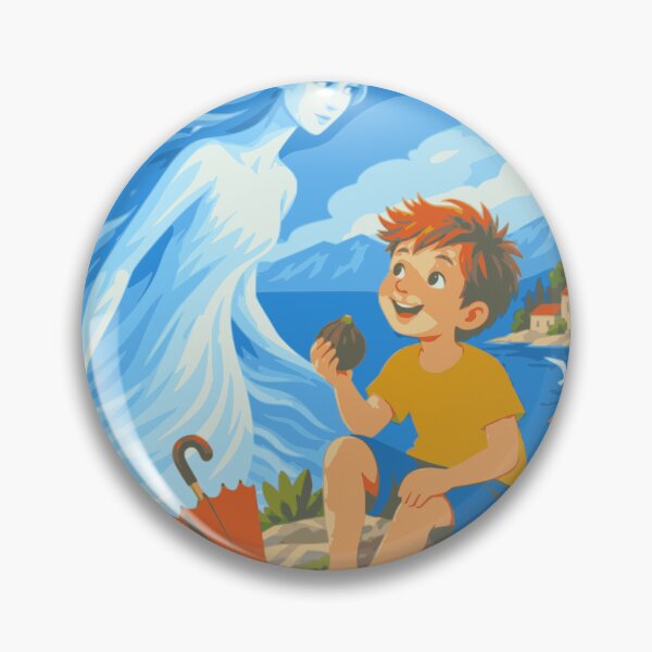 Item preview, A Gift from the Bura Wall Art, Adriatic Coastal Print, Mediterranean Folk Art, Whimsical Boy Illustration, Croatian Seaside Decor designed and sold by Studio pod Burom.