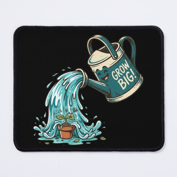 Item preview, Grow Big Funny Overwatering Plant Drowning Watering Can Comic Art designed and sold by mood-draftsman.