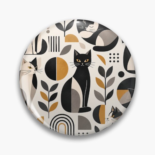 Item preview,  Abstract Scandinavian Cat Silhouettes Floral Cat Design designed and sold by Aramdesing.