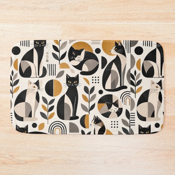 Item preview,  Abstract Scandinavian Cat Silhouettes Floral Cat Design designed and sold by Aramdesing.