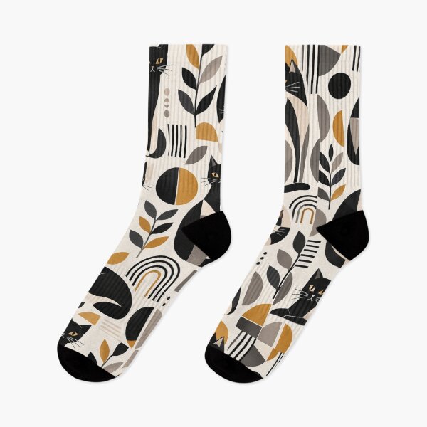 Item preview,  Abstract Scandinavian Cat Silhouettes Floral Cat Design designed and sold by Aramdesing.