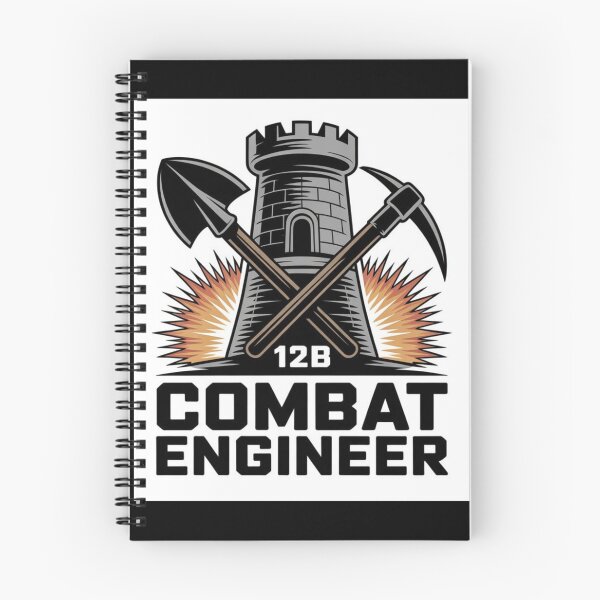 Item preview, 12B Combat Engineer — Castle Tower Emblem with Shovel, Pickaxe, and Explosive Burst U.S. Army MOS Graphic designed and sold by GFamilyC.