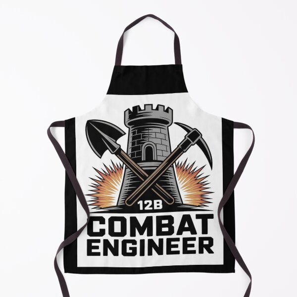 Item preview, 12B Combat Engineer — Castle Tower Emblem with Shovel, Pickaxe, and Explosive Burst U.S. Army MOS Graphic designed and sold by GFamilyC.