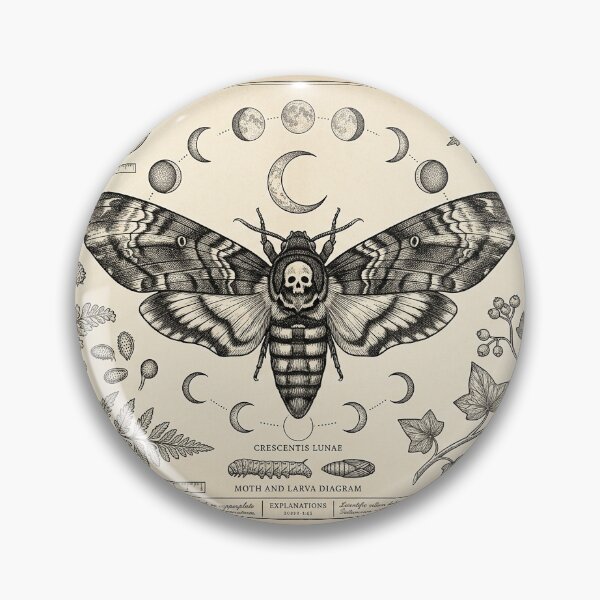 Item preview, Vintage Botanical Death Head Moth Moon Phases designed and sold by BrFrong.