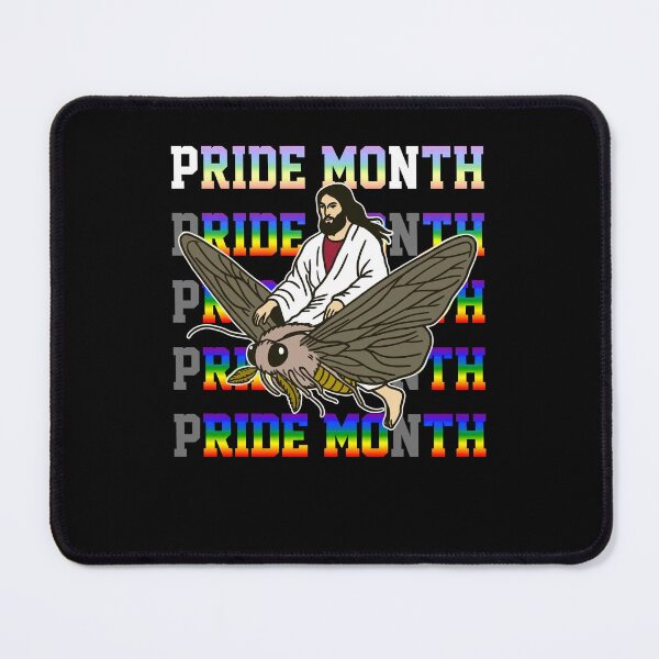 Item preview, Jesus Riding Moth Pride Month Rainbow Retro LGBTQ+ Pride designed and sold by Glow-Paw-Studio.