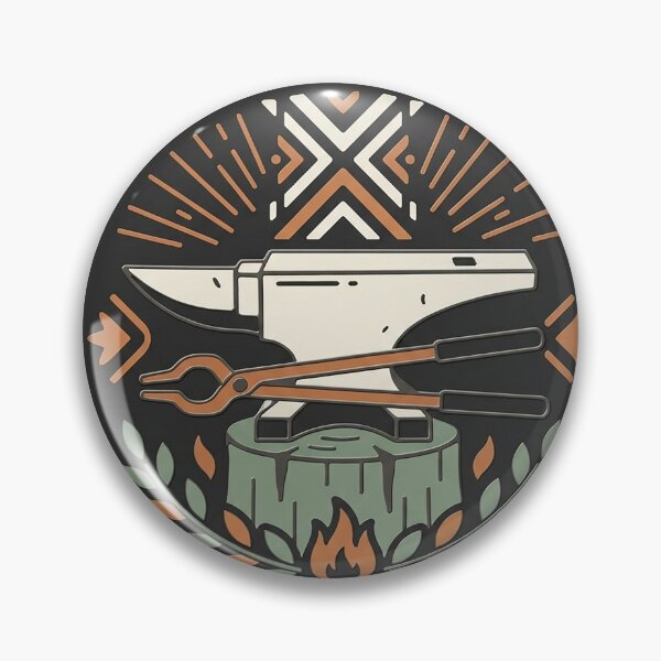 Item preview, Anvil And Tongs Enamel Pin designed and sold by eduardoroa22.