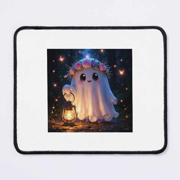 Item preview, Kawaii Ghost with Flower Crown designed and sold by ThilankaDesign.