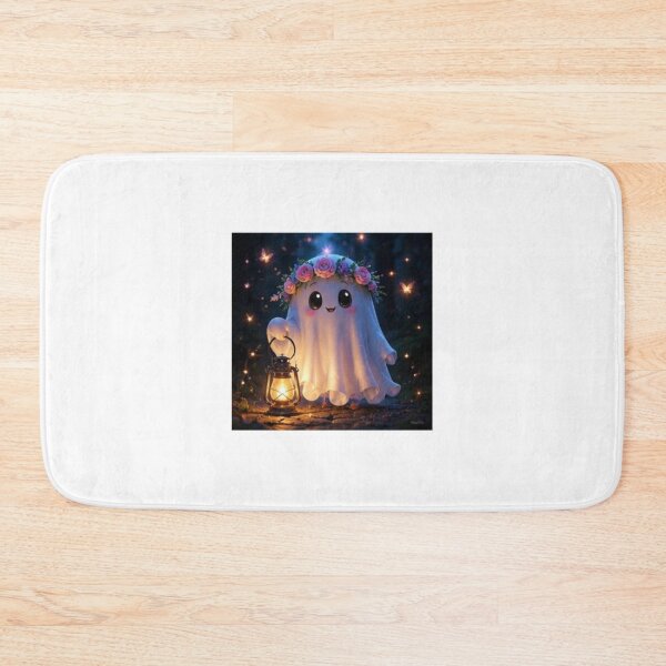 Item preview, Kawaii Ghost with Flower Crown designed and sold by ThilankaDesign.