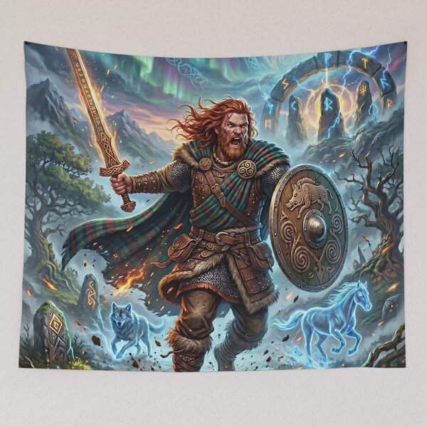 Item preview, Celtic Warrior - Epic Fantasy Battle Art designed and sold by Lucid Dream Pixel.