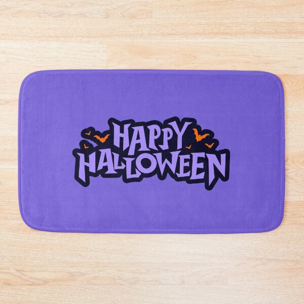 Item preview, Happy Halloween Spooky Purple Typography with Bats designed and sold by SolutionsArt.