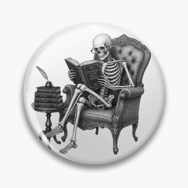 Item preview, I Read For The Plot Funny Skeleton BookTok Dark Academia designed and sold by CoolCrazyChaos.