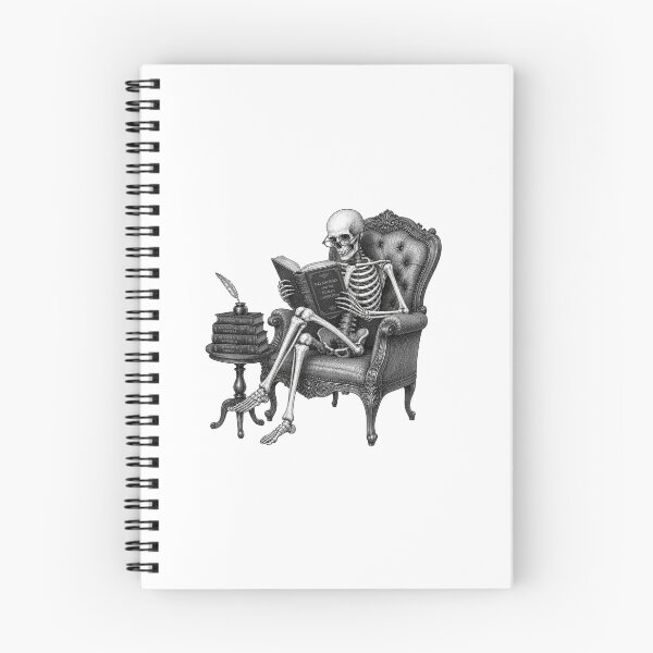 Item preview, I Read For The Plot Funny Skeleton BookTok Dark Academia designed and sold by CoolCrazyChaos.