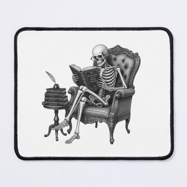 Item preview, I Read For The Plot Funny Skeleton BookTok Dark Academia designed and sold by CoolCrazyChaos.