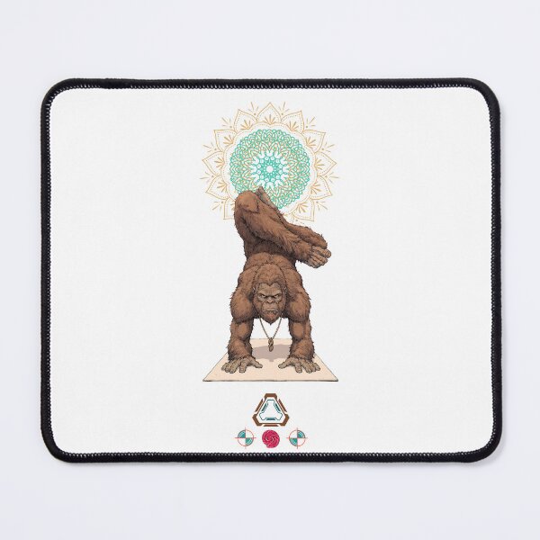 Item preview, Funny Bigfoot in Eight-Angle Pose Astavakrasana Yoga Art designed and sold by Whimsy Trail Co.