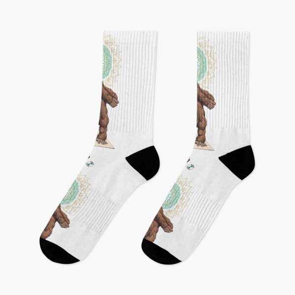 Item preview, Funny Bigfoot in Eight-Angle Pose Astavakrasana Yoga Art designed and sold by Whimsy Trail Co.