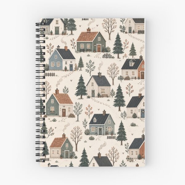 Item preview, Scandinavian Cottagecore Village Pattern designed and sold by divifillius.