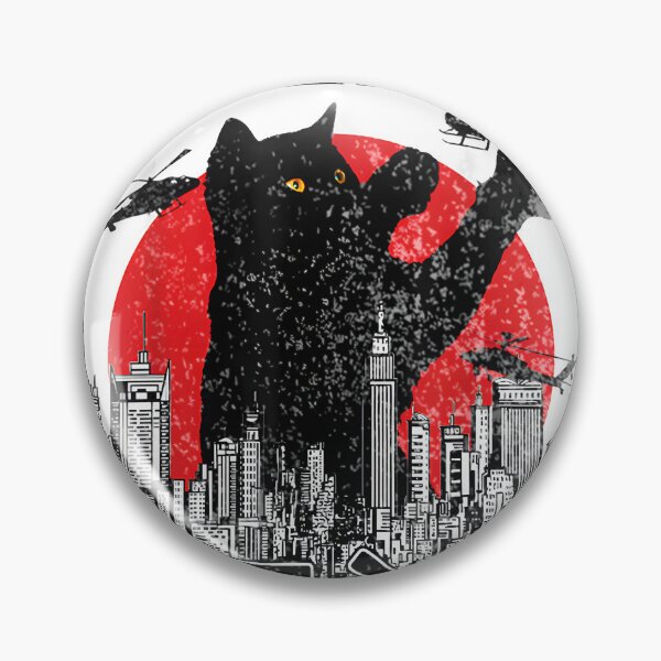 Item preview, Catzilla Japanese Vintage Sunset Style Cat Illustration for Kitten Lovers designed and sold by Shippedit.