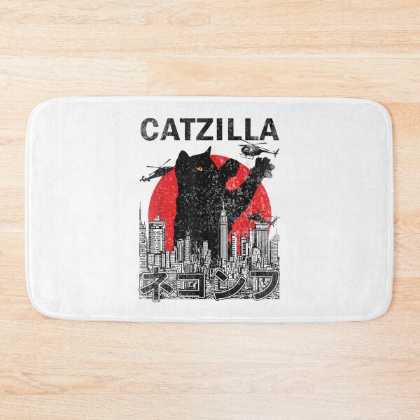 Item preview, Catzilla Japanese Vintage Sunset Style Cat Illustration for Kitten Lovers designed and sold by Shippedit.