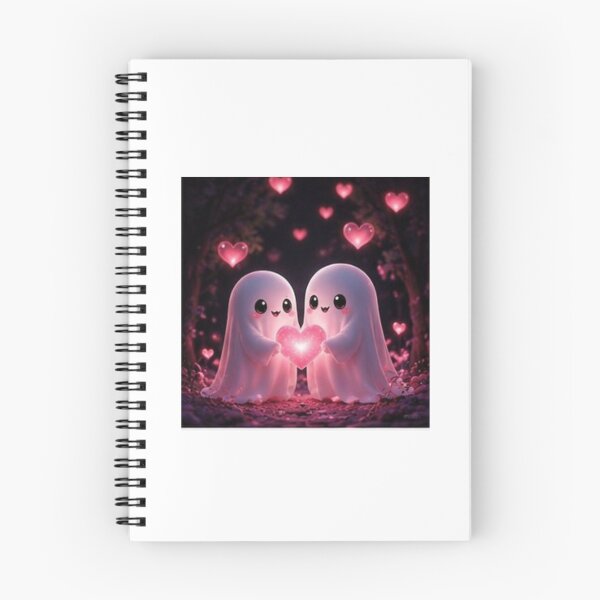 Item preview, Cute Ghost Couple with Glowing Heart designed and sold by ThilankaDesign.