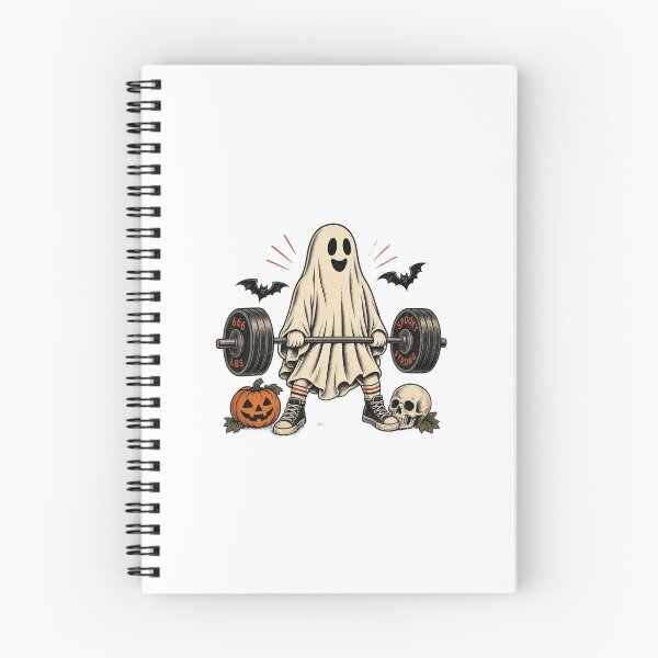 Item preview, Funny Halloween Ghost Deadlift 666 lbs Spooky Strong Retro Tattoo designed and sold by CoolCrazyChaos.