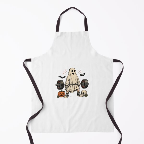 Item preview, Funny Halloween Ghost Deadlift 666 lbs Spooky Strong Retro Tattoo designed and sold by CoolCrazyChaos.