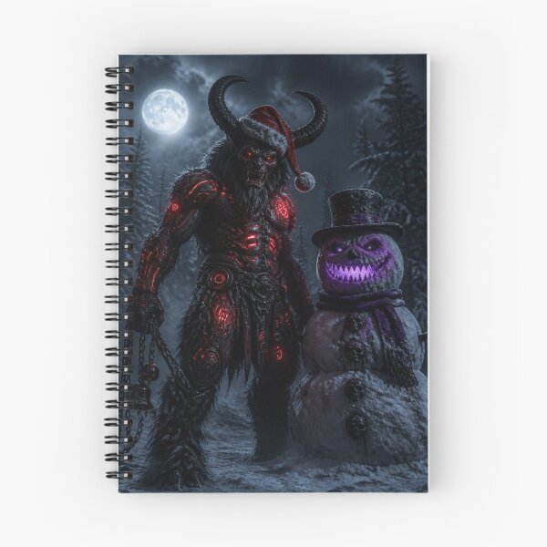Item preview, Cyberpunk Krampus Evil Snowman Gothic Cybernetic Christmas Art designed and sold by LazyDayzCo.