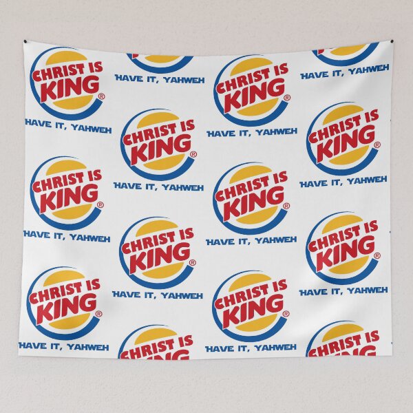 Item preview, Christ Is King Have It Yahweh Christian Burger King Parody Funny Faith designed and sold by Glow-Paw-Studio.