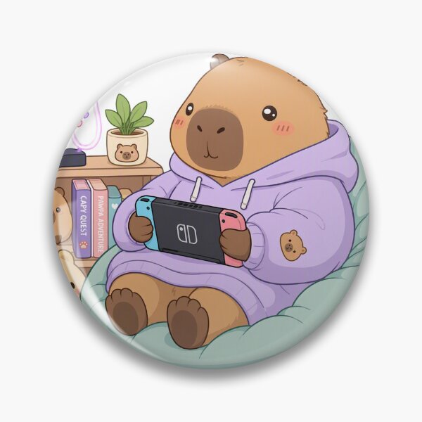 Item preview, Socially Exhausted Cute Cozy Gamer Capybara designed and sold by CoolCrazyChaos.