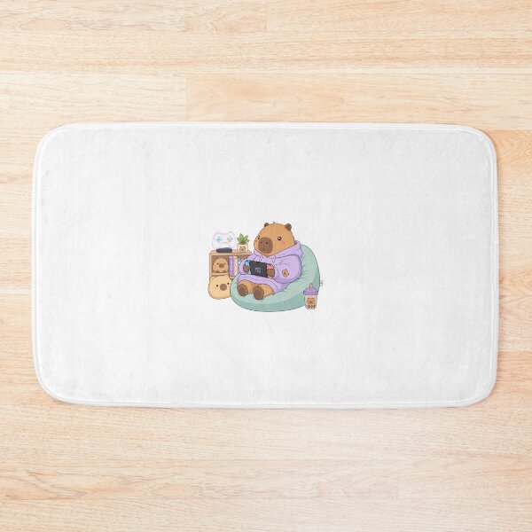 Item preview, Socially Exhausted Cute Cozy Gamer Capybara designed and sold by CoolCrazyChaos.