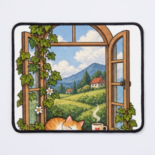 Item preview, Cozy Cat Nap by the Open Window designed and sold by Anstickerrr.