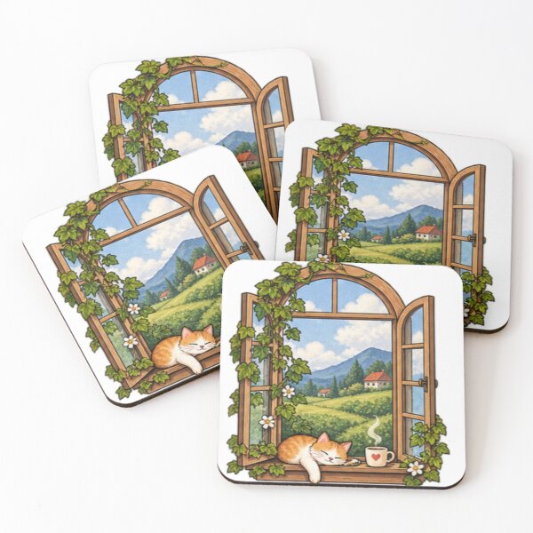 Item preview, Cozy Cat Nap by the Open Window designed and sold by Anstickerrr.