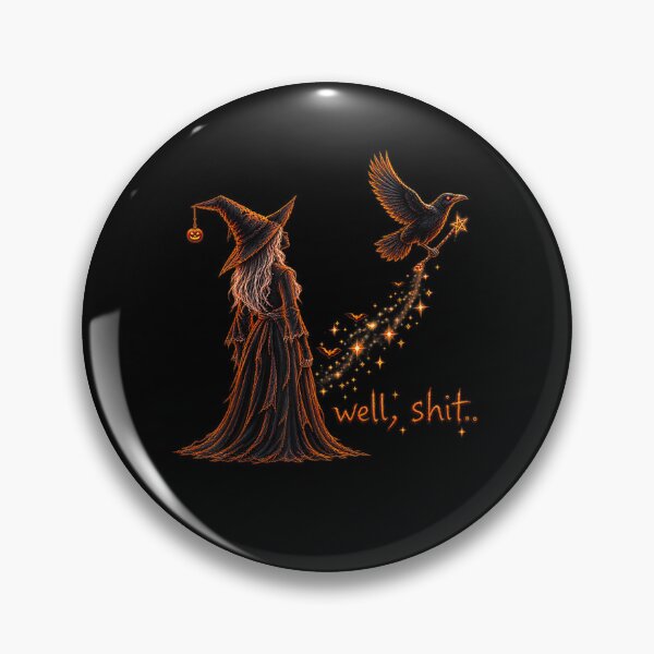 Item preview, Well Shit Funny Witch Crow Magic Wand Halloween Spooky designed and sold by MatherFisher.