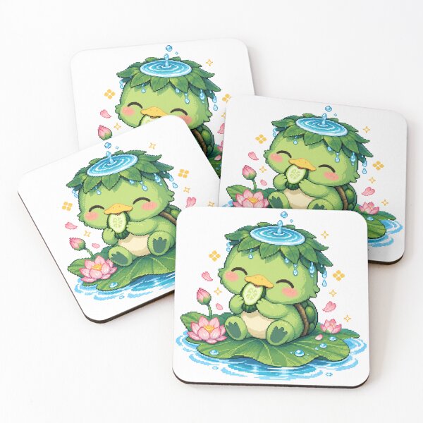 Item preview, Cozy Japanese Kappa Cucumber Lotus Pond designed and sold by CozyPixel-J.