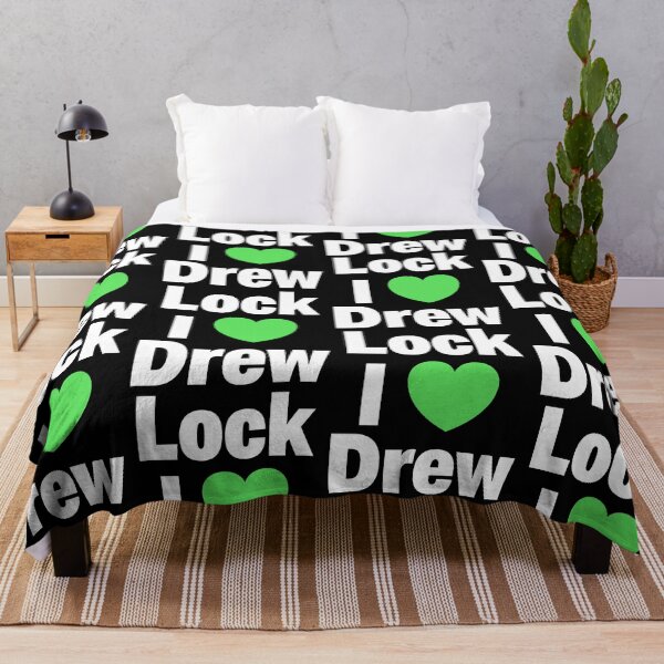 Item preview, I Love Drew Lock Green Heart Football Fan Quarterback Support Gift designed and sold by Glow-Paw-Studio.