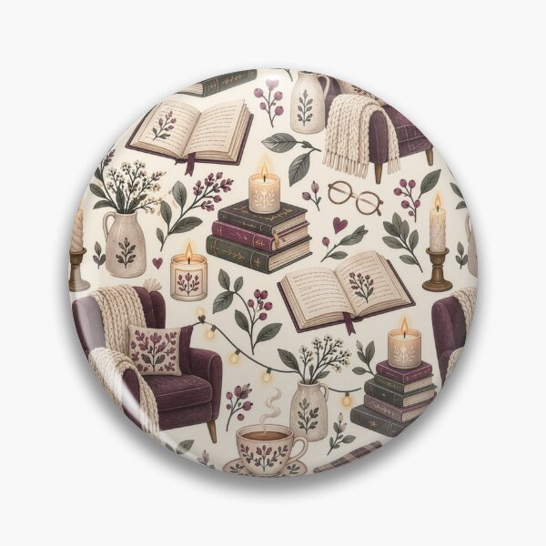 Item preview, Cozy Dark Academia Reading Room Pattern designed and sold by divifillius.