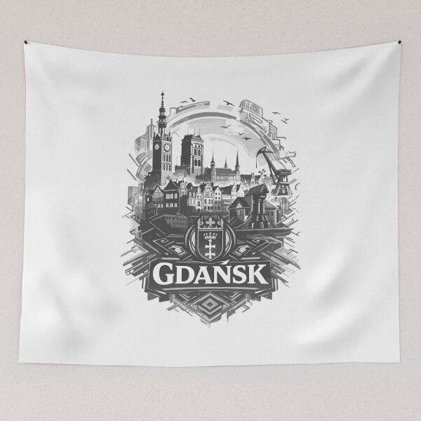 Item preview, Gdansk Skyline – Proud & Elegant in B/W designed and sold by Pineapple-Tree.