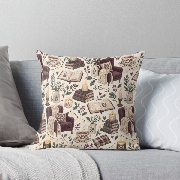 Item preview, Cozy Dark Academia Reading Room Pattern designed and sold by divifillius.
