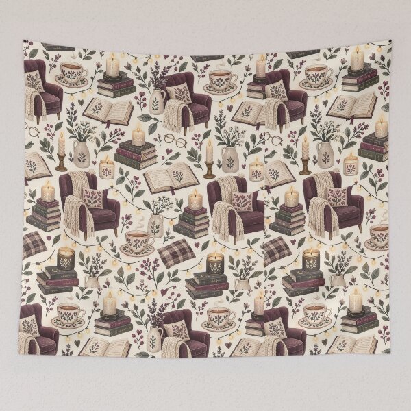 Item preview, Cozy Dark Academia Reading Room Pattern designed and sold by divifillius.