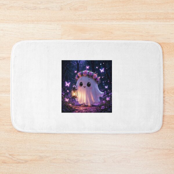 Item preview, Magical Kawaii Ghost in Butterfly Garden designed and sold by ThilankaDesign.