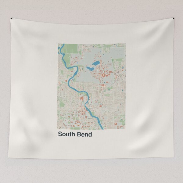 Item preview, South Bend Minimalistic Map Art designed and sold by MapsNerd.