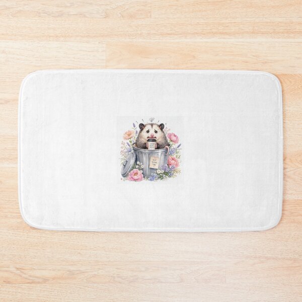 Item preview, Funny Stressed Opossum Coffee Floral Trash Can designed and sold by CoolCrazyChaos.