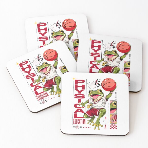Item preview, Physical Education Frog Graphic Poster T-Shirt | Funny PE Teacher Toad Basketball Coach Gym Teacher Gift Red Art designed and sold by illeN-Art-World.