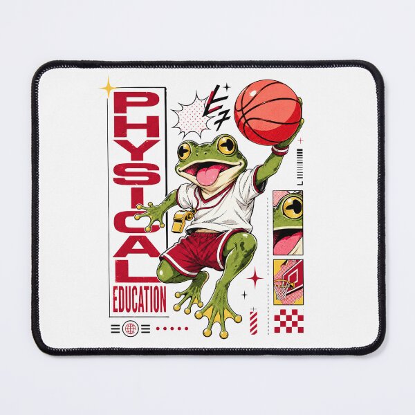 Item preview, Physical Education Frog Graphic Poster T-Shirt | Funny PE Teacher Toad Basketball Coach Gym Teacher Gift Red Art designed and sold by illeN-Art-World.