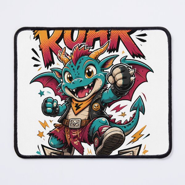 Item preview, Born To Roar Dragon Mascot Cartoon designed and sold by InkDriveStudio.