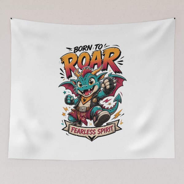Item preview, Born To Roar Dragon Mascot Cartoon Graphic designed and sold by InkDriveStudio.